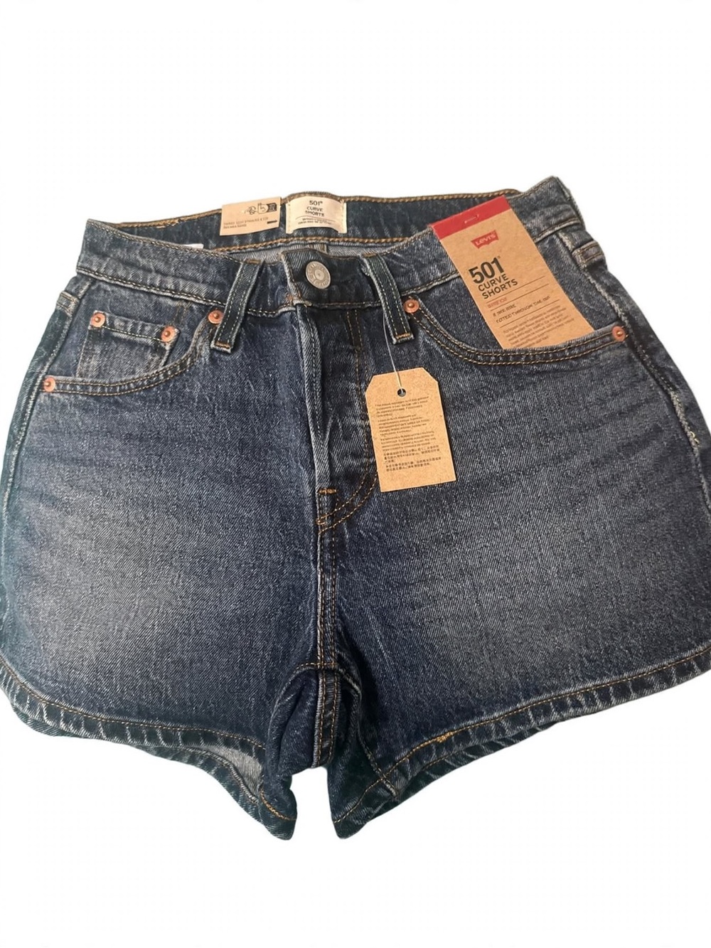 Levi's 501 Original Cut Denim Shorts in Dark Blue Wash